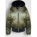 Meisjes winterjas bomber met capuchon - Boy - Army groen