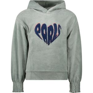 Meisjes hoodie rib velours - Powder blauw