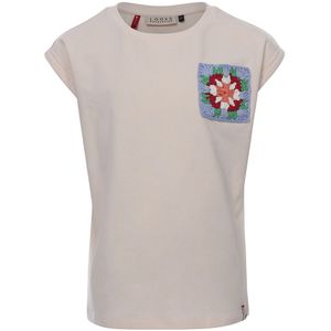 Meisjes t-shirt patch - Warm wit