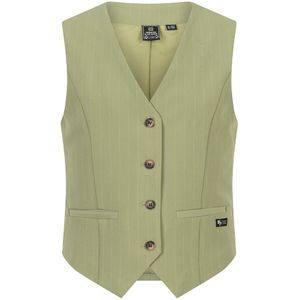 Meisjes gilet krijtstreep - Licht pastel groen