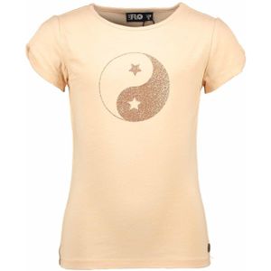 Meisjes t-shirt open schouder - Soft peach