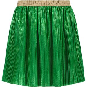 Meisjes rok metallic plisse - Groen metallic
