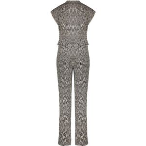 zomer jumpsuit meisjes - AOP - zwart / off wit