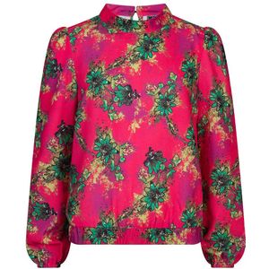 Meisjes shirt bloom - Helder magenta roze