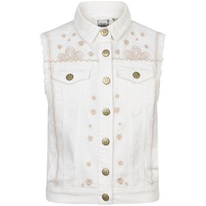 Meisjes gilet embroidery - Lily wit