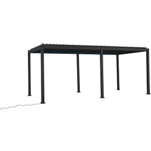 Mirador Deluxe overkapping met elektrisch lamellendak en LED - 300 x 600 cm - antraciet