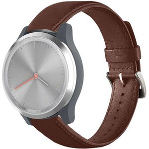 Strap-it Garmin Vivomove 3s leren bandje - 39mm - roodbruin