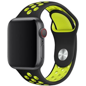 Strap-it Apple Watch SE sport band (zwart/geel)