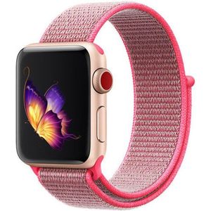 Strap-it Apple Watch 8 nylon bandje (roze)