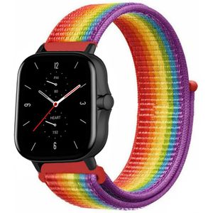 Strap-it Amazfit GTS 2 nylon band (regenboog)