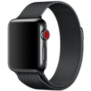 Strap-it Apple Watch 8 Milanese band (zwart)