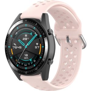 Strap-it Huawei Watch GT 2 siliconen bandje met gaatjes (roze)
