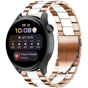 Strap-it Huawei Watch 3 (Pro) stalen band (roségoud/wit)