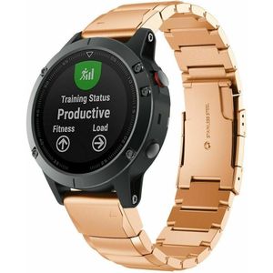 Strap-it Garmin Fenix E metalen bandje (rosé goud)