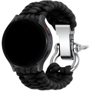 Strap-it Samsung Galaxy Watch 4 Classic 46mm nylon rope bandje (zwart)