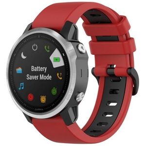 Strap-it Garmin Fenix 8 - 43mm sport gesp band (rood/zwart)
