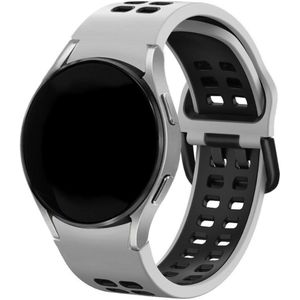 Strap-it Samsung Galaxy Watch 5 44mm sport square bandje (wit/zwart)