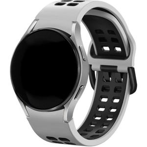 Strap-it Samsung Galaxy Watch 5 44mm sport square bandje (wit/zwart)