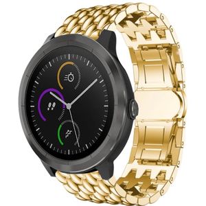 Strap-it Garmin Vivoactive 3 stalen draak band (goud)