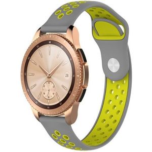 Strap-it Samsung Galaxy Watch sport band 42mm (grijs/geel)
