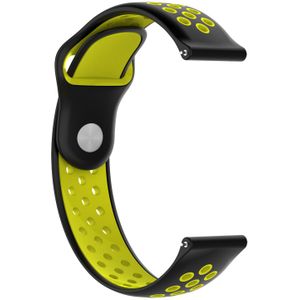 Strap-it Sport horlogeband 20mm universeel (zwart/geel)