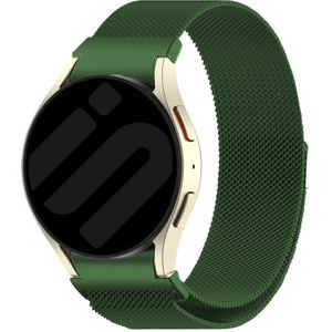 Strap-it Samsung Galaxy Watch 4 Classic 46mm 'One push' Milanese band (groen)