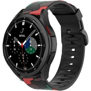 Strap-it Samsung Galaxy Watch 4 Classic 46mm camouflage band (rood)