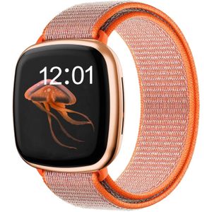 Strap-it Fitbit Sense nylon bandje (oranje)