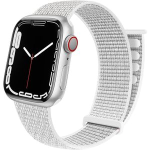 Strap-it Apple Watch nylon loop bandje (wit)