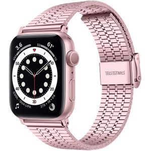 Strap-it Apple Watch 8 roestvrij stalen band (rosé pink)