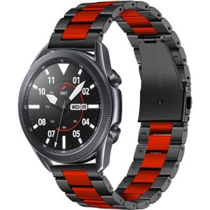 Strap-it Samsung Galaxy Watch 3 stalen band 45mm (zwart/rood)