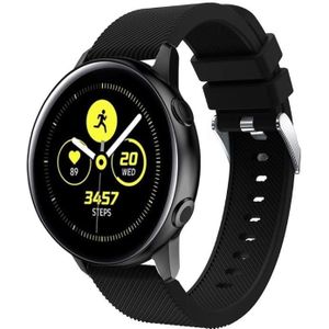 Strap-it Samsung Galaxy Watch Active silicone band (zwart)