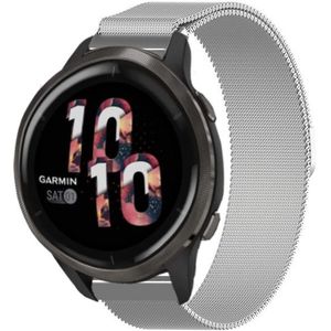 Strap-it Garmin Venu 2 Milanese band - 45mm - zilver