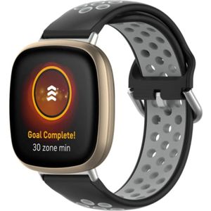 Strap-it Fitbit Versa 3 sport bandje (zwart/grijs)