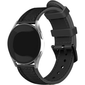 Strap-it Samsung Galaxy Watch 4 - 44mm nylon hybrid bandje (zwart)