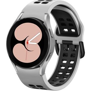 Strap-it Samsung Galaxy Watch 4 44mm sport square bandje (wit/zwart)