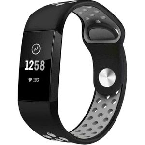 Strap-it Fitbit Charge 4 sportband (zwart grijs)