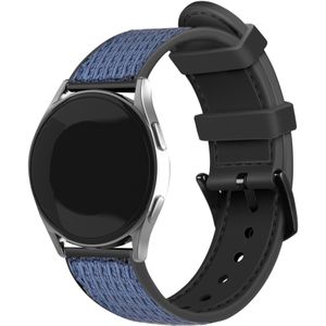 Strap-it Samsung Galaxy Watch 3 41mm nylon hybrid bandje (blauw)