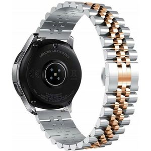 Strap-it Amazfit GTS 2 Jubilee stalen band (zilver/rosé goud)