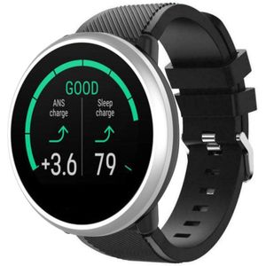 Strap-it Polar Unite twill siliconen band (zwart)