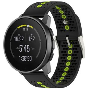 Strap-it Suunto 9 Peak Pro siliconen bandje (zwart/geel)