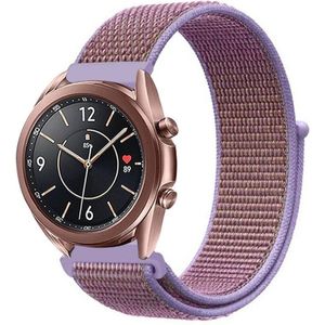 Strap-it Samsung Galaxy Watch 3 - 41mm nylon bandje (lila)
