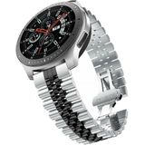 Strap-it Samsung Galaxy Watch 46mm Jubilee stalen band (zilver/zwart)