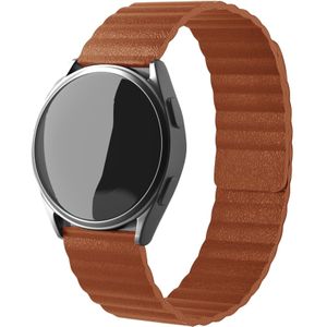 Strap-it Samsung Galaxy Watch 4 Classic 42mm leren loop bandje (bruin)