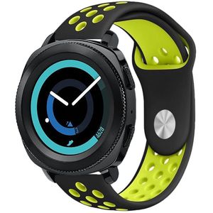 Strap-it Samsung Gear Sport sport band (zwart/geel)