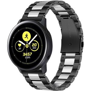 Strap-it Samsung Galaxy Watch Active stalen band (zwart/zilver)