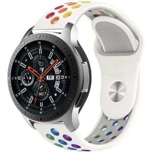 Strap-it Samsung Galaxy Watch sport band 46mm (wit kleurrijk)