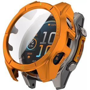 Strap-it Garmin Fenix 8 - 47mm SOLAR hard case met glas (oranje/groen)