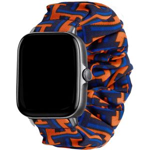 Strap-it Amazfit GTS 2 scrunchie bandje (zwart/oranje/blauw)