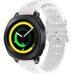 Strap-it Samsung Gear Sport siliconen bandje met patroon (wit)